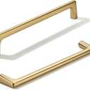 khtumeware 2 Pack Brushed Brass Cabinet Pulls 6.3 Inch(160mm) Hole Centers Satin Gold Kitchen Cabinet Hardware for Cupboard Drawer Handles Dresser Pulls