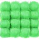 Tatuo 16 Pcs Faux Fur Pom Poms for Hat 4 Inches Large Fluffy Pom Balls for Crafts Knitting Beanies Shoes Scarves Bag Pompoms Keychain Charms Winter DIY Accessories (Green)