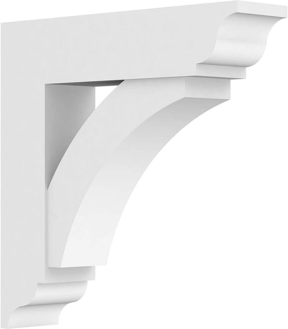 Ekena Millwork BKTP05X24X24THR01 Standard Thorton Architectural Grade with Traditional Ends PVC Brackets, 5"W x 24"D x 24"H