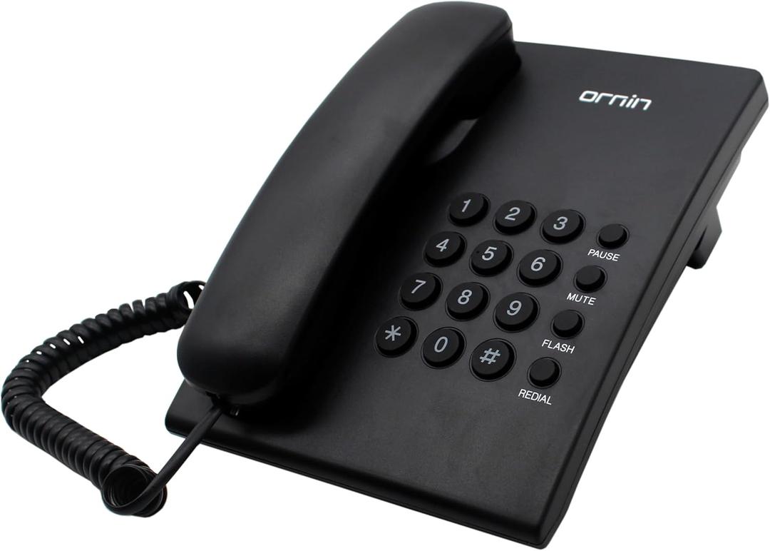 Ornin Y320 Corded Landline Phone with Redial & Hold, Adjustable Ringer Tone, Wall Mountable, Ideal for Home, Office, Hotel - Fixed Line Device