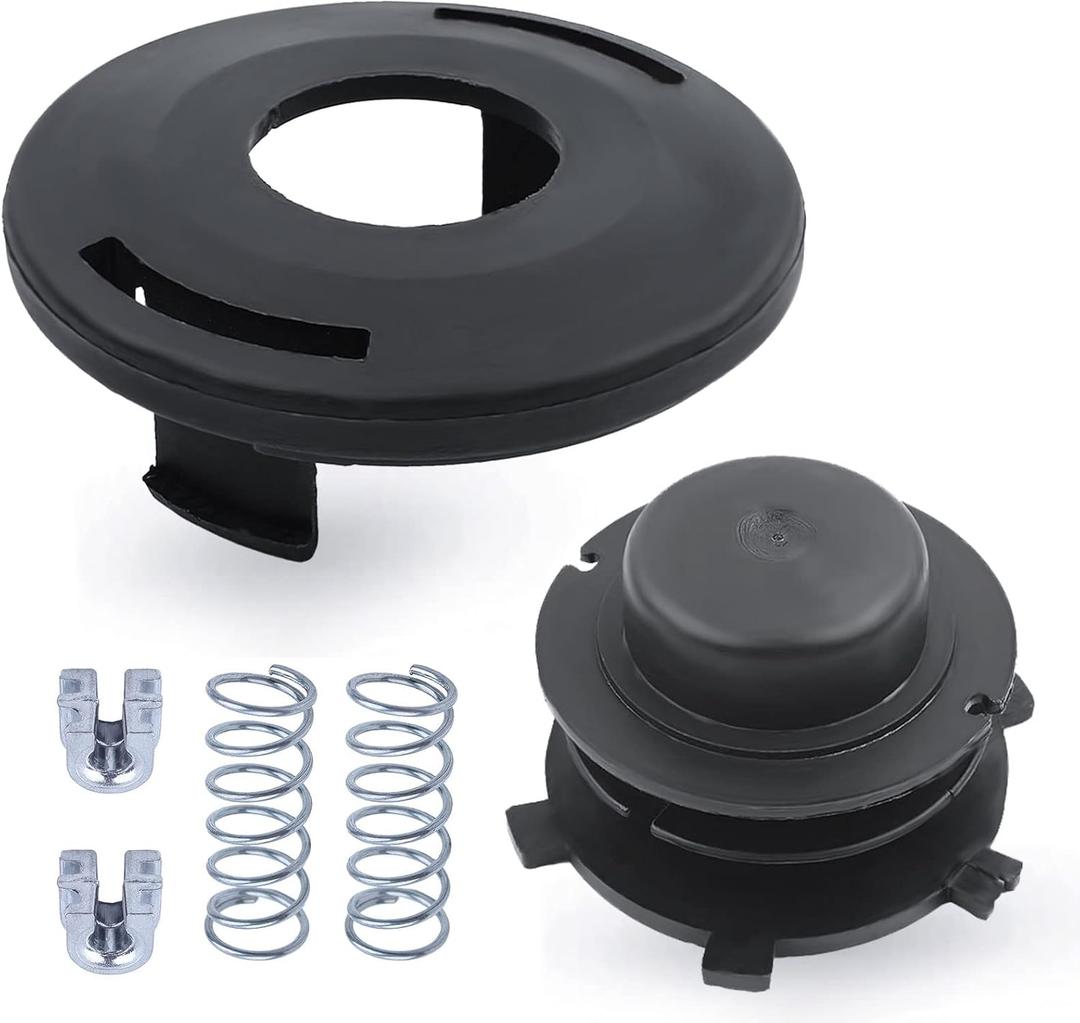 Adefol String Trimmer Replacement Parts Head Spool and Cover Cap 6pcs Kit for STIHL FS80 FS83 FS85 FS100 FS110 FS120 FS130 FS200 with Spring, Line Feed Eyelet Accessories