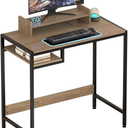 Computer Desk - 32 Inch Home Office Desk with Storage, Gaming Desk with Monitor Stand, Modern Simple Study Table, Adjustable Storage Space, Grey