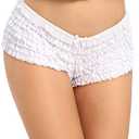SHARICCA Womens Sexy Mesh Ruffle Panties Booty Boy Shorts Underwear M/L