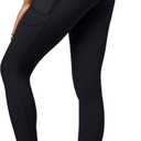 IUGA High Waist Yoga Pants with Pockets, Leggings for Women Tummy Control, Workout Leggings for Women 4 Way Stretch (Large, Black)