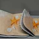 Britimes Beach Starfish Sea Shell Ocean Bathroom Rug Mat Set of 2, Washable Cover Floor Rug Carpets Floor Bath Mat Bathroom Decorations 16x24 and 20x32 Inches