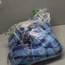 Electric Blanket Heated Throw, Soft Flannel 50"x60" Plaid Heating Blanket with 8 Hours Auto Off 10 Fast Heating Levels Machine Washable Sherpa Heated Blanket with Overheating Protection (Blue)