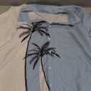 Hardaddy Men's Hawaiian Shirt Short Sleeves Coconut Printed Button Down Summer Beach Casual Shirts, Size Large, Blue 