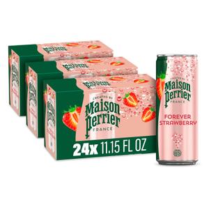 Maison Perrier Forever Strawberry Flavored Sparkling Water, 11.15 Fl Oz Cans, 8 Count, 3 Pack (EXP 03/16/27)