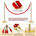 Woanger 8 Set Red Carpet Party Decorations 27.5 inch Lightweight Posts and Velvet Ropes for Red Carpet Night Movie Night Party Christmas Wedding Decoration