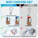 TICONN 120Pcs Heat Shrink Wire Connectors, Waterproof Automotive Marine Electrical Terminals Kit, Crimp Connector Assortment, Ring Fork Spade Butt Splices