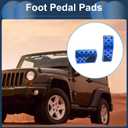 1 Set Automatic Foot Pedal Pads Foot Accelerator Pedal Covers for Jeep Wrangler 2018-2024 Aluminum Alloy Blue