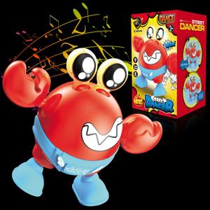 ritastar Dancing Crab Baby Toy,Tummy Time Toys with Funky Moves,Music,RGB LED Lights,Battery Powered Moving Crawling Interactive Learning Toy for Kids,Toddlers,Baby Boys Girls Birthday