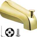 Enhon Tub Spout with Diverter, Slip-Fit Bathtub Faucet Spout Replacement, 1/2 Copper Pipe Connection, Easy to Install, Universal for Bathroom Shower (Polished Brass, 1 Pack)