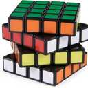 Rubiks Cube, Tiled Trio Bundle 2x2 Mini 3x3 Cube 4x4 Master, Problem-Solving Brain Teaser, Classic Color-Matching Puzzle, Fidget Toy, Sensory Puzzle, Stocking Stuffers for Ages 8 & Up