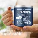 2 x Grandpa Gifts for Fathers Day - Funny Birthday Christmas Gifts for Grandfather from Granddaughter Grandson - 16 Oz Tumbler Mug Dark Blue