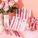 30 Set Gymnastics Party Favors Bulk Black Ink Retractable Ballpoint Pens with Gymnast Inspirational Bookmarks Graduation Gift Gymnastics Team Gifts for Women Birthday Goodie Bag Stuffers(Pink)