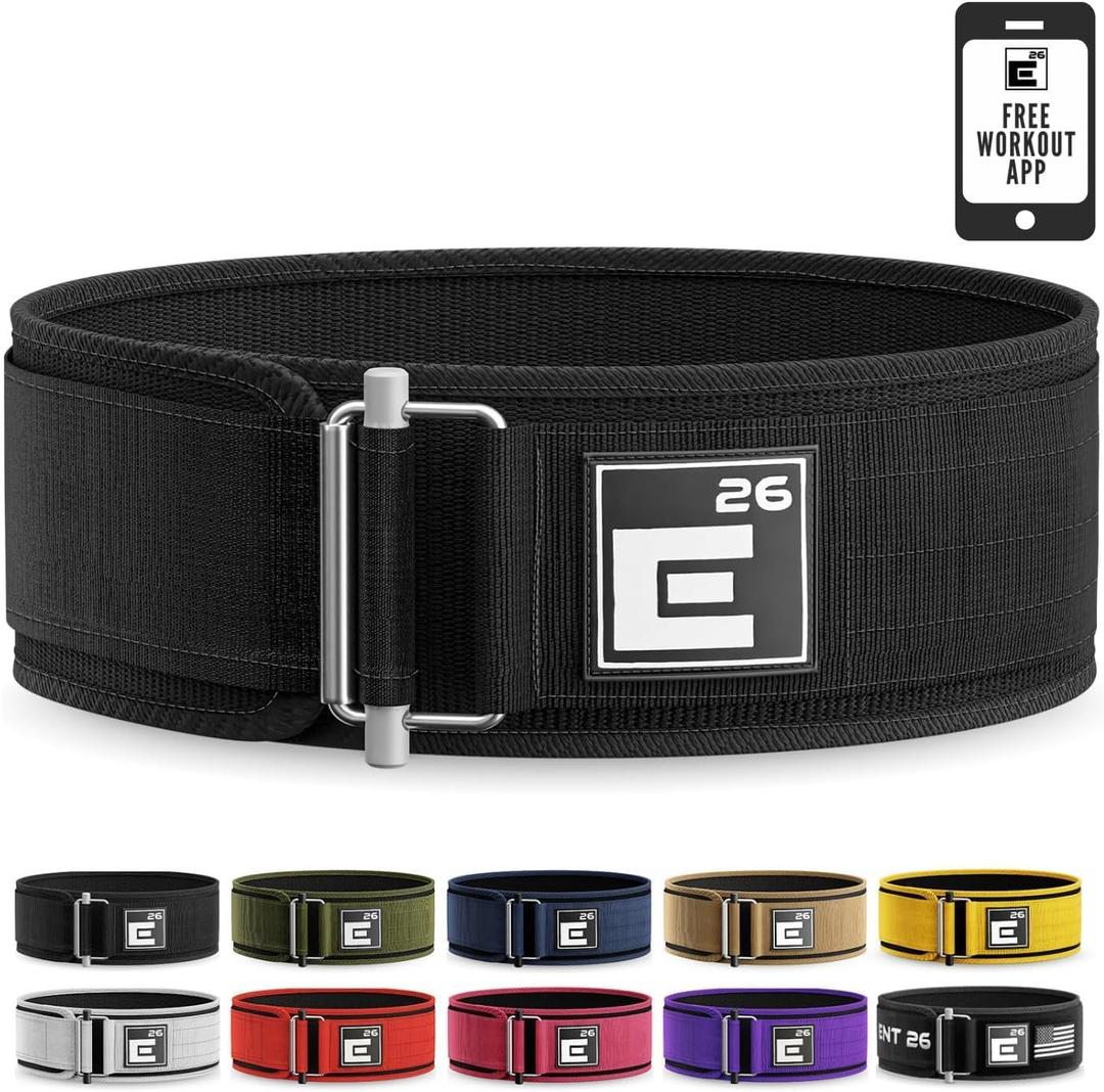 Self-Locking Weight Lifting Belt - Premium Weightlifting Belt for Serious Functional Fitness, Weight Lifting, and Olympic Lifting Athletes - Lifting Support for Men and Women - Deadlift Training Belt (Medium, Black)