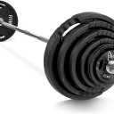 Fitvids 2 Inch Olympic Barbell Weight Plates Set, 255 LB (2.5-45 LB) Barbell Weight Set for Home Gym Strength Training, Double-grip Design