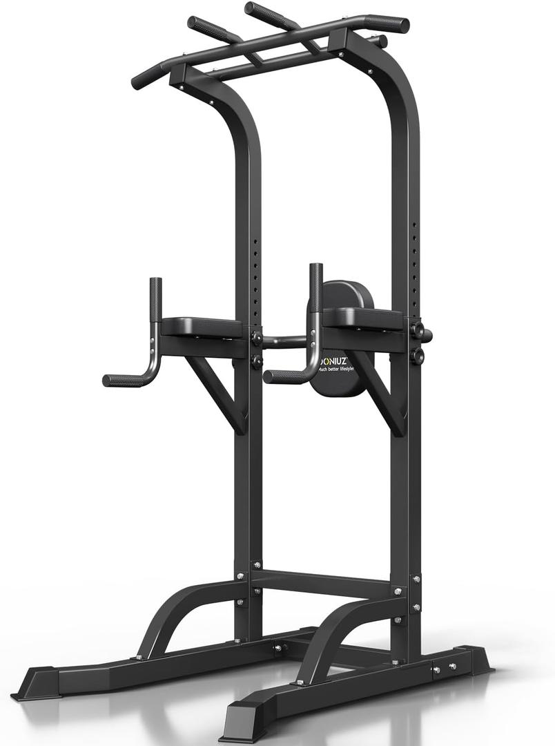 Power Tower Pull Up Bar and Dip Station, Multi-Function Home Gym, Strength Training Fitness Equipment, Height Adjustable (Black-02)