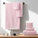 REDKISS Luxury 8-Piece Pink Towel Set, 2 Bath Towels, 2 Hand Towels, 4 Washcloths, 100% Cotton, Quick Dry, Highly Absorbent Towels for Bathroom, Gym, Hotel, Spa