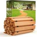 8ft Wooden Garden Pathway, Outdoor Roll Out Sycamore Straight Walkway, Weather-Resistant & Non-Slip Patio Path for Garden, Backyard, Beach, Wedding Party (Natural)