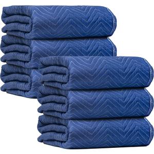 Padded Moving & Packing Blankets-Heavy Duty Pro - 80" x 72" (90lb/dz Weight) - Furniture Shipping Pads for Moving and Storage- Blue-6 Pack