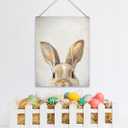 Funny Easter Bunny Wall Decor Easter Rabbit Hanging Wooden Signs for Home Decorations