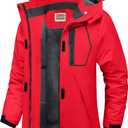 WULFUL Women's Waterproof Ski Jacket Warm Winter Coats Windproof Winter Jackets for Women Fleece Lined Windbreaker with Hood S