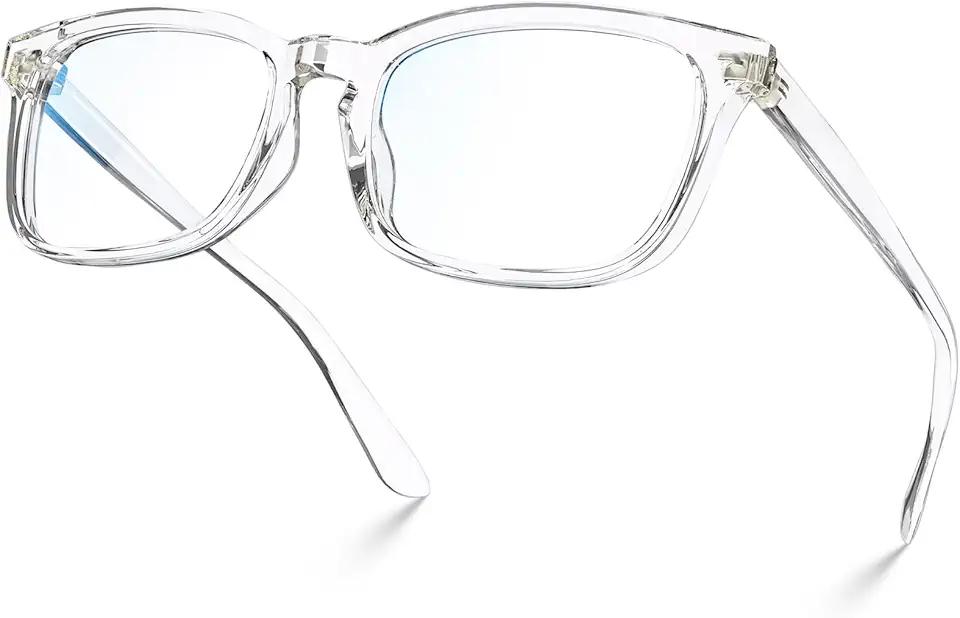 VISOONE Blue Light Blocking Glasses Square with Anti Computer Glare for Gaming Women and Men MONTANA, Clear