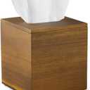 Dreamkey Acacia Wood Tissue Box Cover, Square Tissue Box Holder with Removable Top Lid, Solid Wooden Tissue Box Dispenser for Bathroom, Bedroom, Office