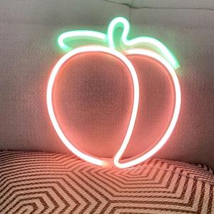 Peach LED Neon Light Sign Handmade Lamp for Wall Room Party Home Bar Art Christmas Bedroom Table Wedding Party Desktop Decoration Teen Kids Birthday Holiday Gift USB Powered(Coral)