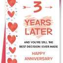 2 x FANCYLUCKY 3 Year Anniversary Card, Funny 3th Anniversary Card Gifts for Him Her, 3 Years Wedding Card for Husband Wife Couple