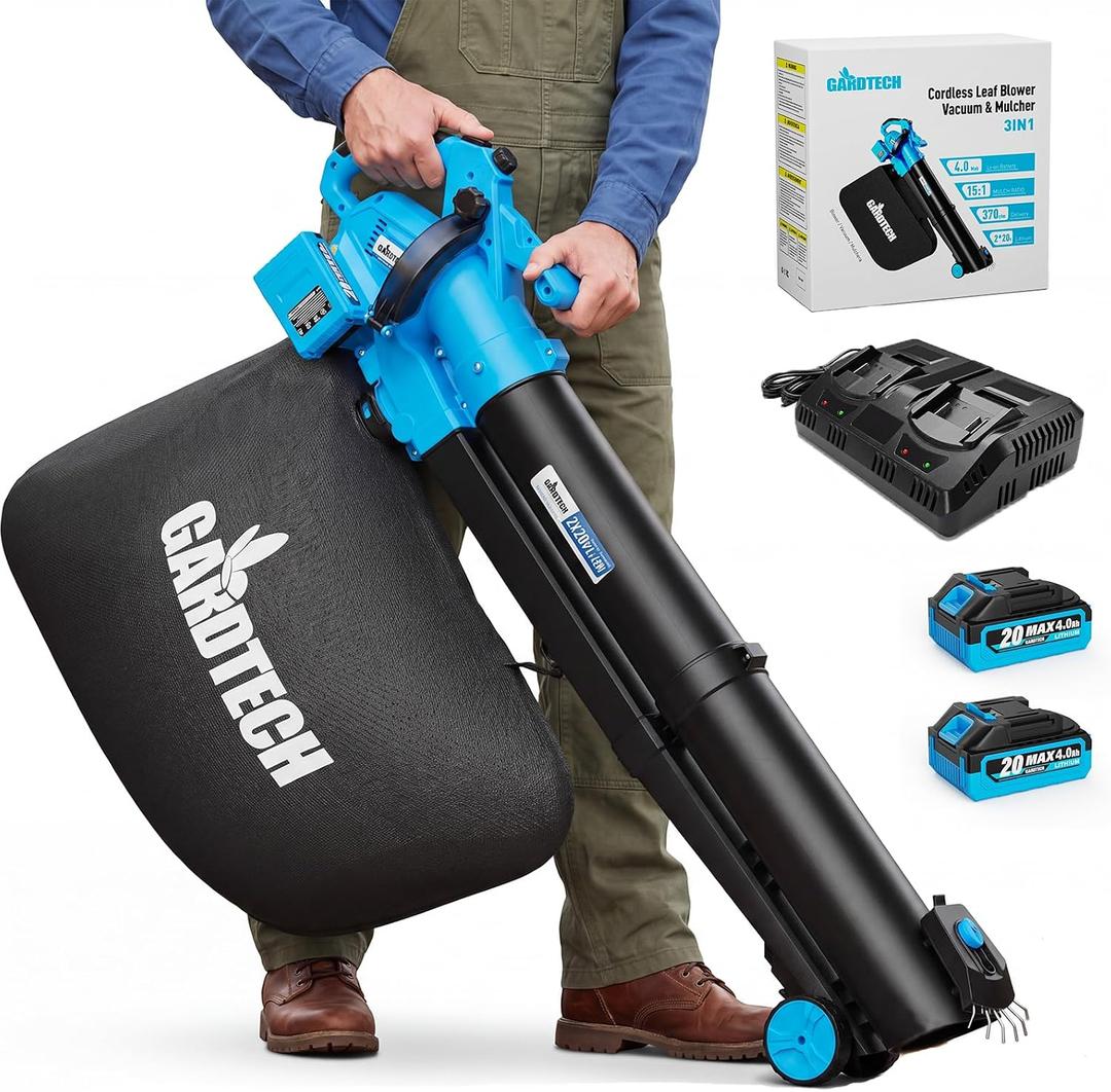 3-in-1 Electric Leaf Blower Vacuum Mulcher Cordless with 45L Bag for Yard