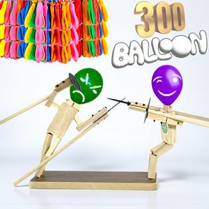 Handmade Wooden Fencing Puppets Balloon Already Assembled Man Battle for Family and Fun and Exciting Balloon Fighting Party Wooden Battle Bots Whack a Balloon Game Bots Battle 300x Balloons
