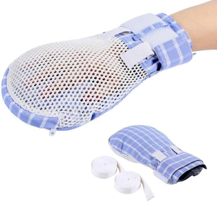 Dementia Restraint Gloves Zipper Opening for Prevent Scratching Harm,Control Mitts for Elderly, Fingers Protection Dementia Products, Breathable,Reusable and Washable - 2Pcs