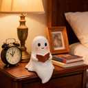 Ghost Reading Book Night Light - Halloween LED Shelf Decor, USB-Powered Spooky Cute Table Lamp for Kids & Adults, Gift-Ready Book Light for Bedroom, Party, Blanket Reading (1, 6in)