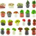 23 Pieces Mini Potted Plant for Crafts Dollhouse Miniatures Resin Plants Flowers for Dollhouse Furniture Bedroom Mini Garden Plants