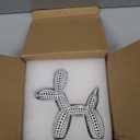 BOIHEGU Balloon Dog Statue Decor Polka Dot Dog Cool Stuff to Put on Shelves, White Balloon Dog Statue Decoration Fun Paperweight, 5 inch Versatile Color Options