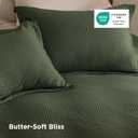 Bedsure Waffle Weave Duvet Cover King Size, Luxury, Soft & Breathable Comforter Cover for All Season, 3 Pieces Wrinkle-Resistant Zipper Bedding with 8 Corner Ties, Olive Green