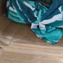 HOMEDEMO 6'6' Beach Cabana, Beach Canopy Tent Easy Set up and Take Down with Sand Pockets, Big Sandy Anchor, Elongated Side Wall for Sand, Green Leaves