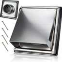4 Inch Dryer Vent Cover Outside, Stainless Steel Exterior Vent Cover - Weatherproof Rustproof, High Temp Resistant for House Wall, Range Hood & AC, Opening Diameter: 3.8" (Silvery)