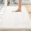 Smiry Luxury Chenille Bathroom Rugs 30x20, Extra Soft and Absorbent Shaggy Bath Mat, Machine Washable, Non-Slip Plush Carpet Runner for Tub, Shower, and Floor, Home Decor Accessories, Ivory