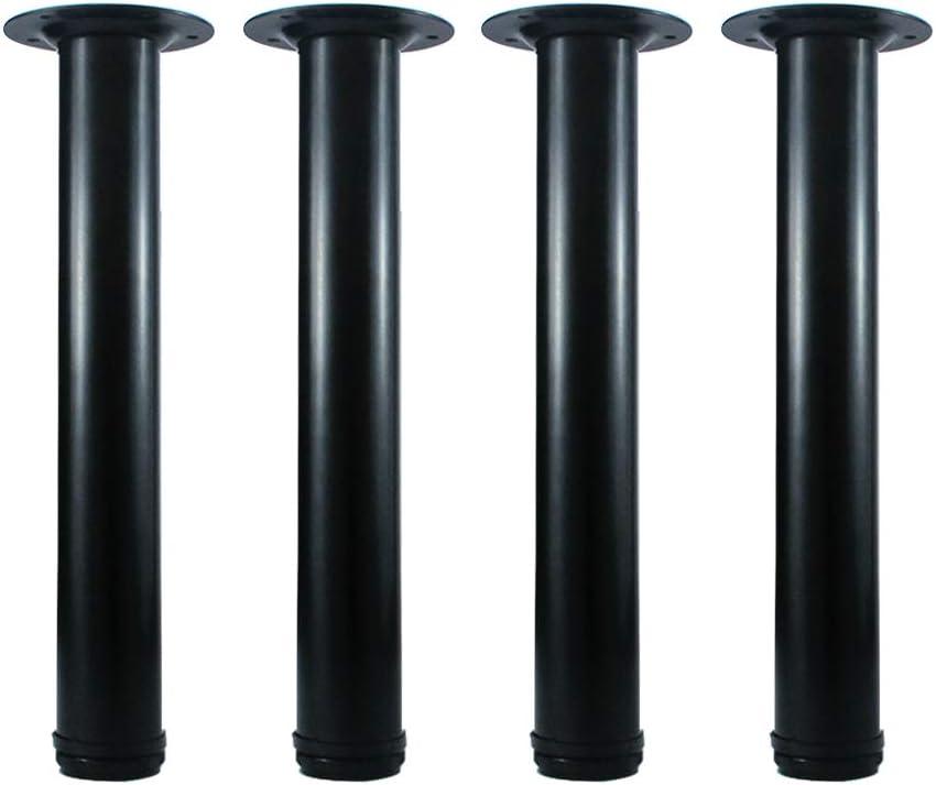 QLLY 14 inch Adjustable Metal Bench Legs, Coffee Table Leg, End Table Leg, Furniture Leg Set, Set of 4 (Black)