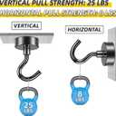 VNDUEEY 30 Pack Black Magnetic Hooks, 25Lbs Strong Magnet Hooks for Hanging, Magnetic Cruise Hook Heavy Duty, Magnets with Hooks for Refrigerator, Grill, Kitchen, Office and Garage