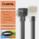 PLUGTUL NEMA 6-20 Extension Cord 10FT, Heavy Duty Extension Cord with Lighted Outlet, 20A/250V, 12Gauge SJTW, ETL Listed, 6-20P to 6-15/20R (T Blade Female Adapter) - Black