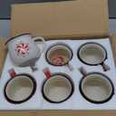 Sawysine Christmas Coffee Mugs Set of 6, 12 oz Ceramic Mug Gift Holiday Hot Cocoa for Family Mom Woman Friend Farmhouse (Chic Style)