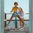 Americanflat 12x18 Poster Frame with Polished Plexiglass - Hampton Collection - Distressed Wood Picture Frames for Vertical or Horizontal Wall Display - Turquoise Blue