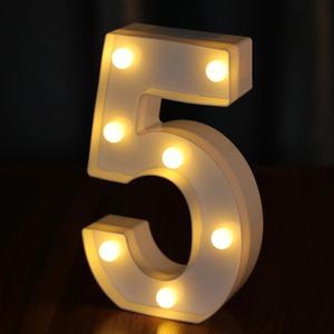 Light Up Numbers, Led Letter Lights 10 Number, Decorative Lighted Letters, Battery Powered Led Marquee Numbers for Party, Bar, Night Light, Home Decor(Number 5)