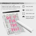 WOFUPMY Retro Newspaper Wall Art Trendy Preppy Posters Do It For The Plot Canvas Prints Motivational Affirmation Pink Aesthetic for Apartment Bedroom Wall Decor 16x24 inch Unframed