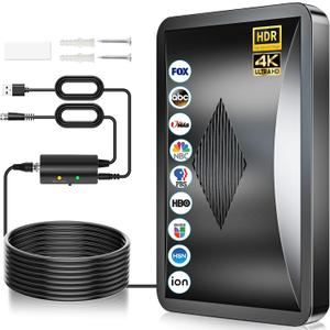 2026 Antenna for Smart TV Indoor, 3600+ Miles TV Antenna for Local Channels, Long Range HDTV Antenna, Digital Antenna with Signal Booster Amplifier - 4K 8K 1080p, 38FT Coxial Cable